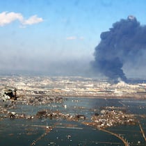 Überschwemmungen in der Grossstadt Sendai in Nordjapan nach dem Beben und Tsunami vom 11. März 2011.