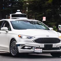 Robo-Taxi des US-Fahrdienstvermittlers Lyft auf einer Testfahrt im kalifornischen Palo Alto.