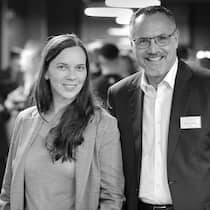 SIRM-Präsidentin Sabrina Hartusch mit Vizepräsident Matthias Huber am SIRM-Forum '22.