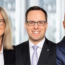 Die neuen GL-Mitglieder v.l.n.r.: Jeannine Frey und Rolf Nick sowie Kurt Stricker, neuer CFO und stellvertretender CEO.