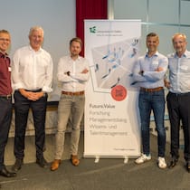 Führten spannende Diskussionen: Martin Eling (IVW), Urs Arbter (SVV), Christian Biener (IVW), Alexander Braun (IVW) und Hato Schmeiser (IVW; v.l.n.r.). 
