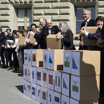 Einreichung der Finanzplatz-Initiative am Donnerstag beim Bundeshaus.