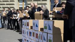 Einreichung der Finanzplatz-Initiative am Donnerstag beim Bundeshaus.