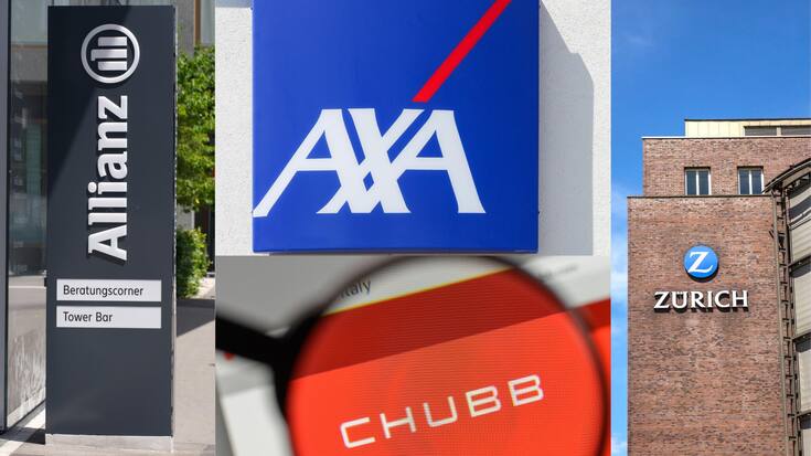 Allianz, Axa, Chubb, Zurich Bildcollage