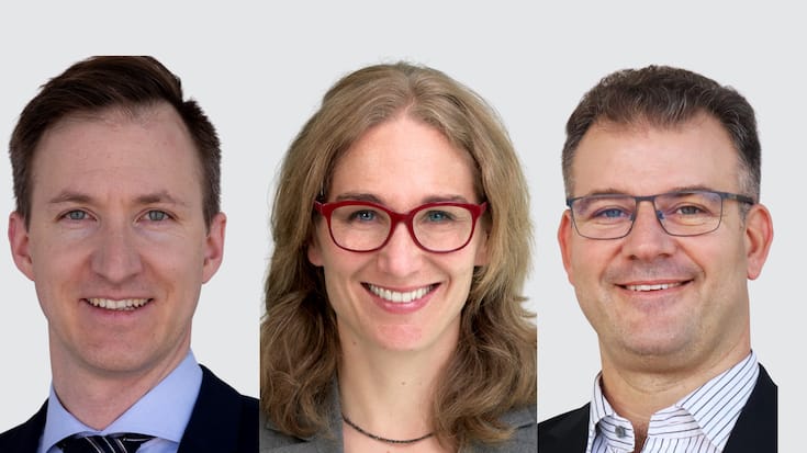 ZHAW Institut für Risk & Insurance (von links) Jürg Portmann,, Angela Zeier Röschmann, Lukas Stricker