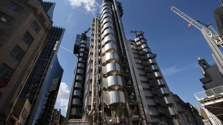 LONDON, UK - MAY 13, 2012: Lloyd's building in London. It was built in 1986 and is one of most recognizable London buildings. It is listed as grade I monument.