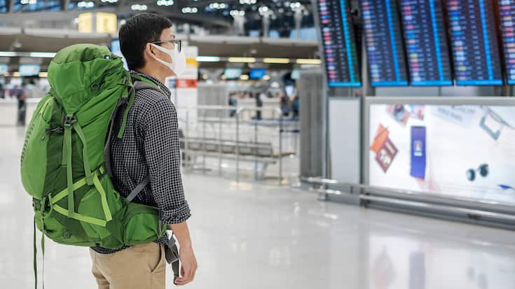 Flugpassagier Maske Flughafen