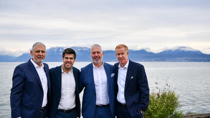 Gehen künftig gemeinsame Wege: J. Gelsomino (Mitgründer ProConseils), Benjamin Verlingue (CEO Adelaïde Gruppe), Alain Bornand (Mitgründer ProConseils) und Marco Buholzer (CEO Verlingue Schweiz). 