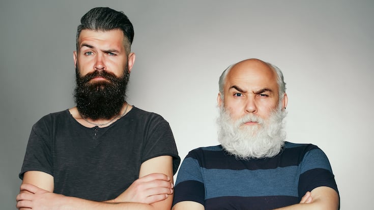 Old and young bearded men