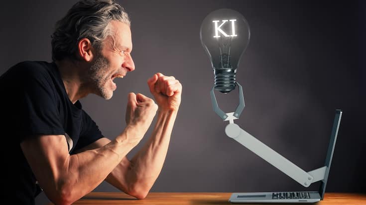 Man tries to defend himself against the AI