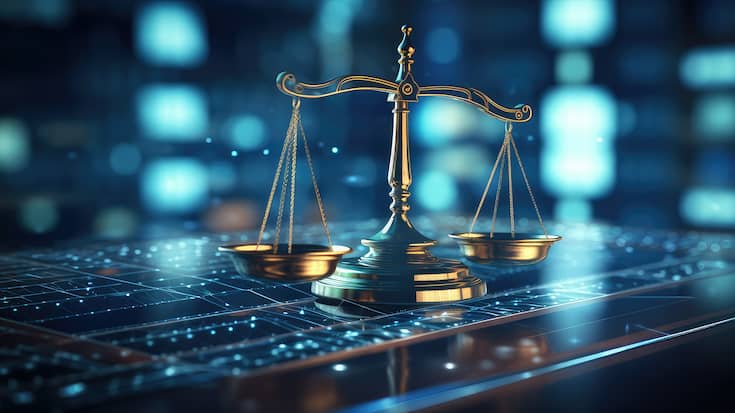 scales of justice in the new digital world. generative AI