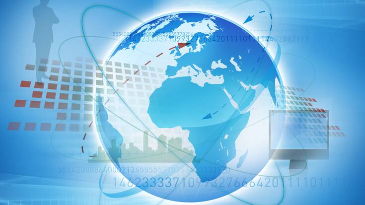 Erde business Venetzung Internet blau