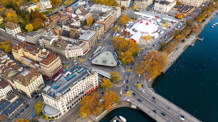 Zurich Immobilien - Luftbild mit Limmat