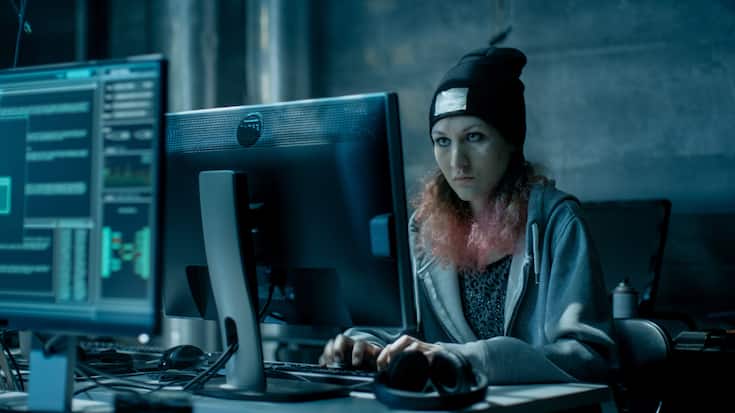 Nonconformist Teenage Hacker Girl Attacks and Hacks Corporate Se