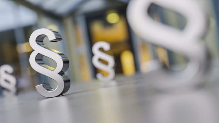 Paragraph Symbol - Konzept Gesetz, Anwalt oder BA 1/4rokratie