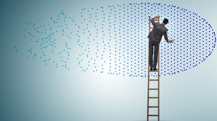 Concept of big data and data mining with businessman