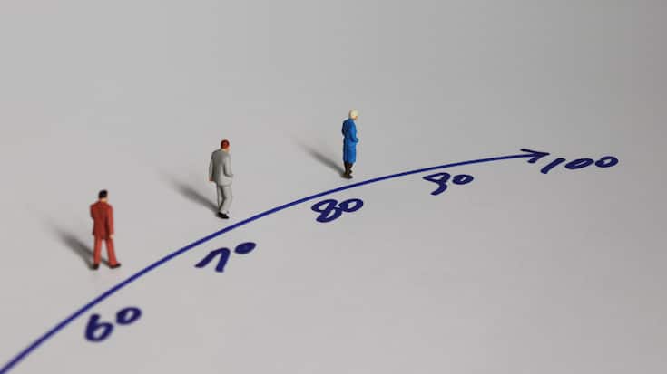 Miniature people and the concept of an aging society.