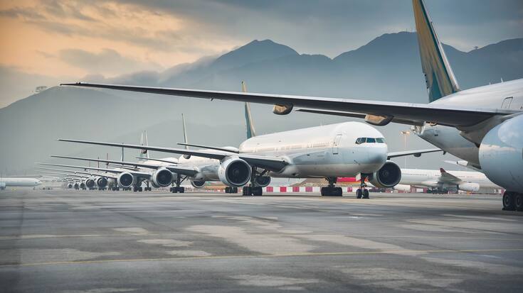 Flugzeuge am Boden