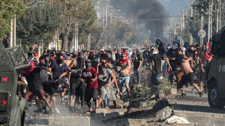 Demonstrierende in Santiago de Chile