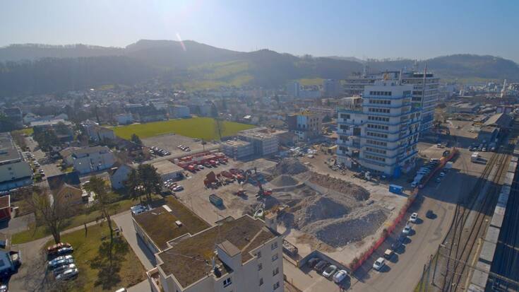 Aufnahme Drohne Hiag Pratteln Immobilien