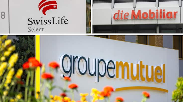 Swiss Life-Logo, Die Mobiliar-Logo, Groupe Mutuel-Logo