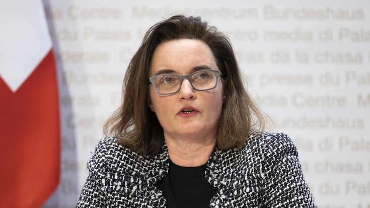 SCHWEIZ BUNDESRAT PRESSEKONFERENZ UBS CS UEBERNAHME FINAM Marlene Amstad