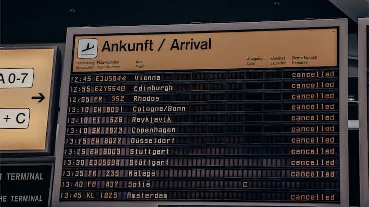Flughafen Anzeigetafel