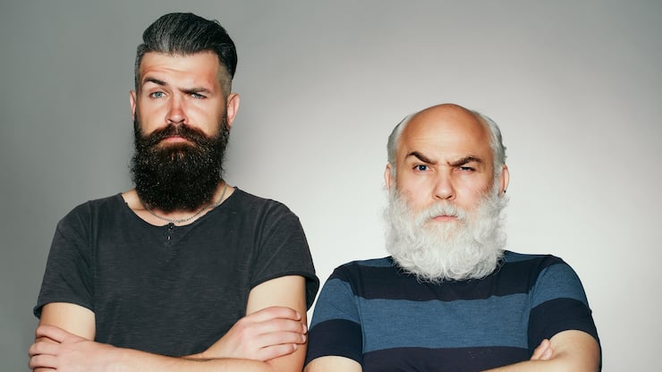 Old and young bearded men