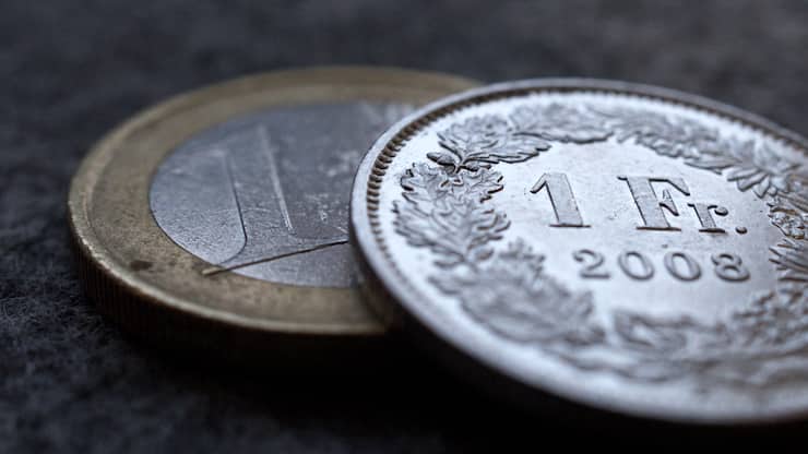 Euro Franken Symbolbild Münzen