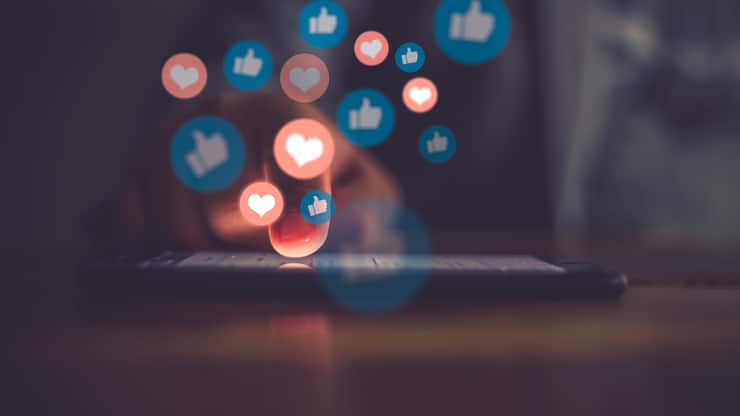 Young man using smart phone,Social media concept.