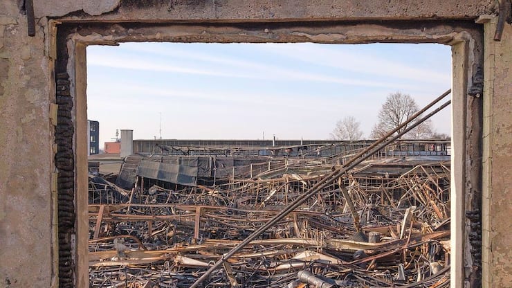 Trümmerfeld: Vom Feuer, das am 3. März 2021