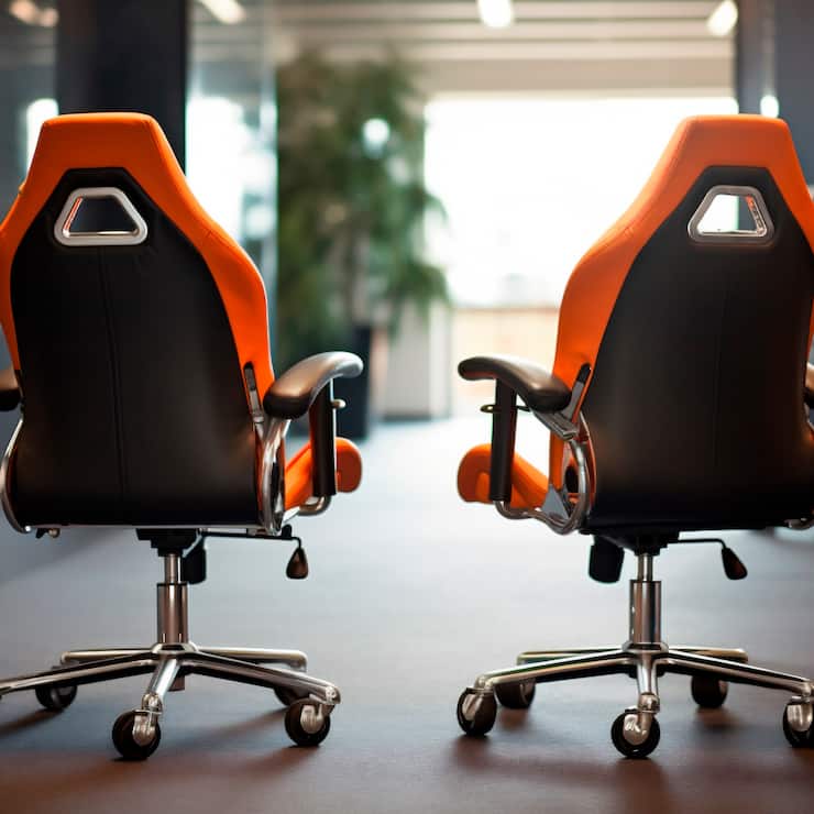 Zwei leere Bürostühle