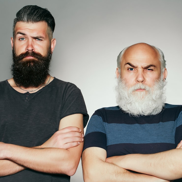Old and young bearded men