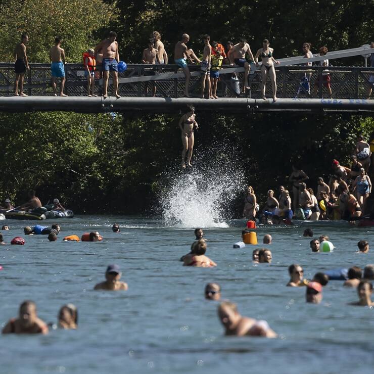 Aare Schwimmen Schönausteg Bern