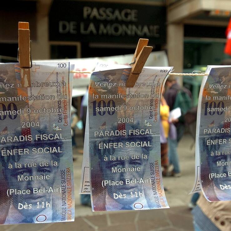 SCHWEIZ ATTAC GELDWAESCHEREI PROTEST