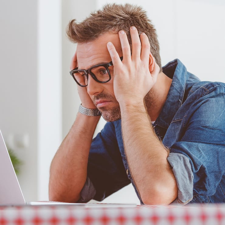 Geldsorgen Schulden Mann