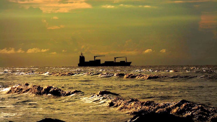 Containerschiff vor Guyana