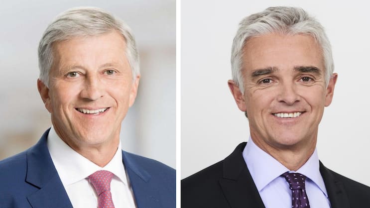 Entretien avec Rolf Dörig, président de l'ASA (à gauche) et Thomas Helbling, directeur de l'ASA.