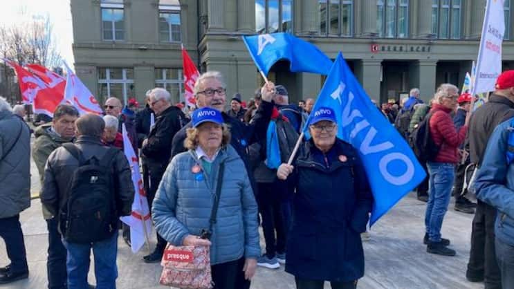 En février, l'Avivo a manifesté avec succès à Berne pour une 13e rente AVS.