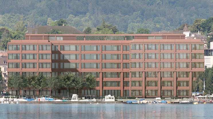 Le futur bâtiment "Lake" de Swiss Re sur les rives du lac de Zurich.