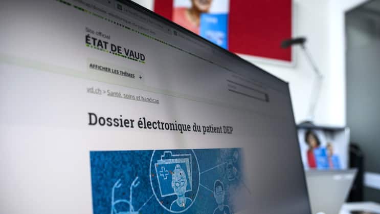Une vue du site internet du canton de Vaud pur l'ouverture d'un nouveau dossier electronique du patient (DEP) dans le guichet DEP du reseau sante Lausanne.