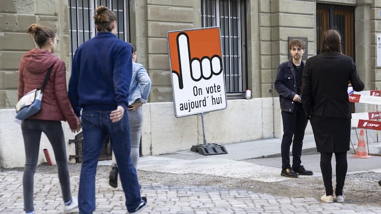 Bureau de vote à Fribourg.