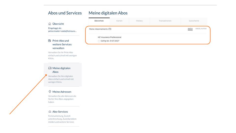 6. Unter %22Profil%22, %22Abos & Services%22 und %22Meine digitalen Abos%22 finden Sie nun Ihren ASDA Zugang.png